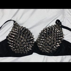 SOLD Festival Metallic Spike Studded Rave Bralette